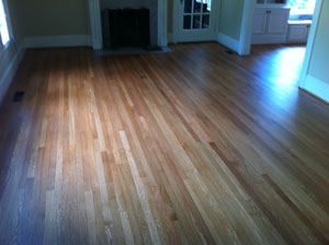 Hardwood floor refinishing project in Virginia Highlands - Living room after
